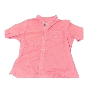 Chaps Men’s Gingham Red & White Short Sleeve Button Up - Small